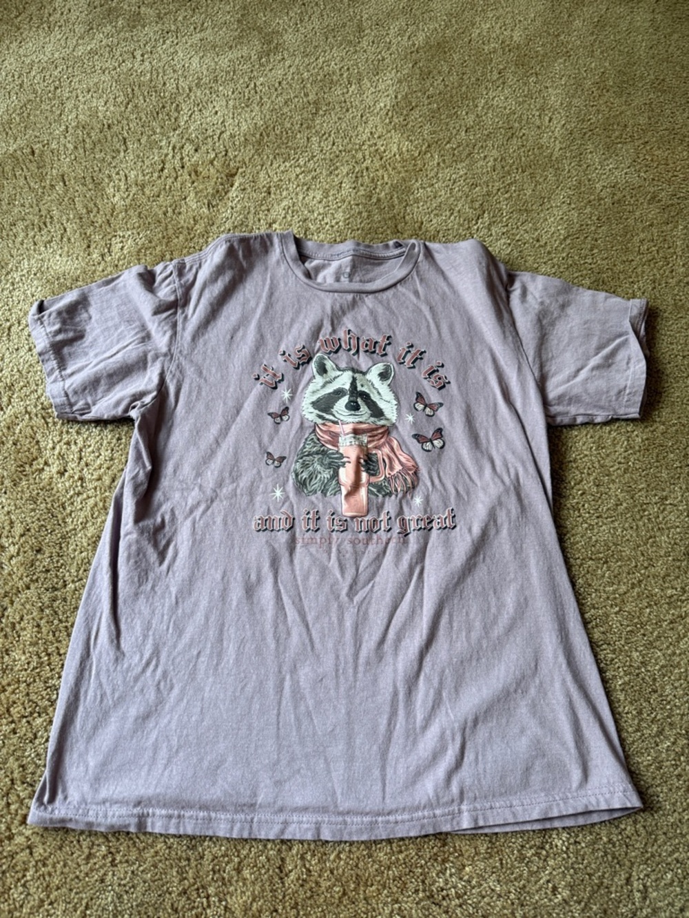 Simply Southern Lavender Raccoon Graphic Tee